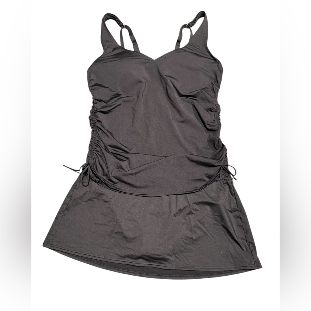 Land’s End Tankini and Swim Skirt Size 12 Black - Picture 3 of 16